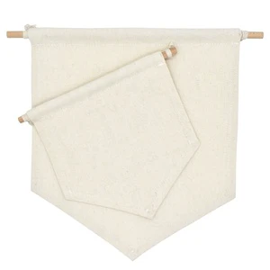 Home Decor Wedding Wall Flag Blank Cotton Canvas Hanging Pennant Flag Banner