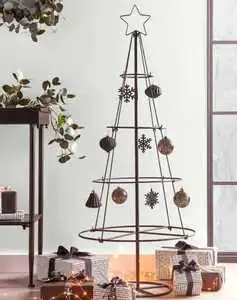 Custom Metal Christmas Tree Stand Metal Ornament Tree Tabletop Indoor Holiday Decor Artistic Finish