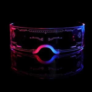 Wholesale Cool Costume Party Decor LED Glasses Light up Glasses DJ Halloween Bars Clubs Glasses