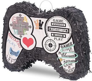 LEMON Video Game Controller Pinata for Kids Birthday Party Supplies (16x13x3.5in) with Hanging Loop Pinatas for Gamer Party