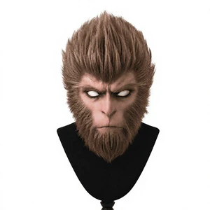 Custom Black Wukong Silicone Mask Full Head / Half Face Cosplay Mask Handmade