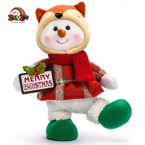 Zaves Modern Red Snowman Boy Fox Hat Table Top Christmas Home Decor Party Gift Xmas Sublimation Polyester Material