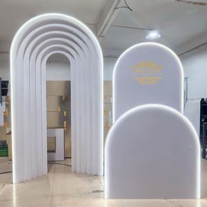 Fashionable Modern White Acrylic PVC Professional New Arrival Wedding Backdrop Set Customized Size Party Stage Arch Event