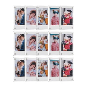 Acrylic Magnetic Frame for Polaroid Film Display Double-Sided Photo Clip Refrigerator Magnet Photo Frame Customizable