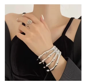 OEM Sleeve Bracelet Halloween Copper Jewelry Set Dark Skeleton Ghost Claw Bracelet