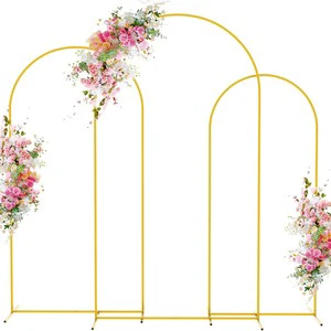 The Best-selling Metal Arched Background Frame and Golden Wedding Arch Stand Are Suitable for Wedding Decoration