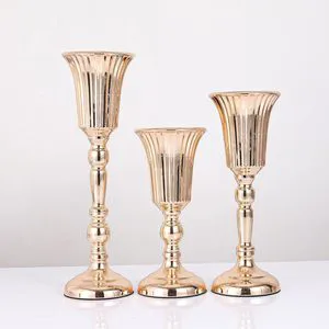 Gold Metal Flower Vase Holder Elegant Wedding Table Centerpiece Multi-size Floral Stand Decorative Rack for Party Home Boutique