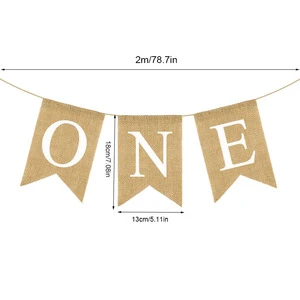DAMAI First Happy Birthday Burlap Banner 1st Rustic Theme Birthday Party Decoration for Boy Girl Party Supply for Nursery Decor