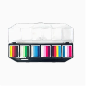 6-color FacePaint Water-soluble Body Painting Easy to Clean OEM Holiday Makeup Party Rainbow Split Cake