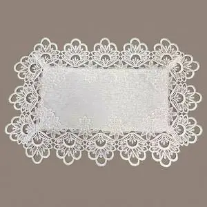 Placemats for Wedding White Flower Lace Embroider Placemats for Dining Table