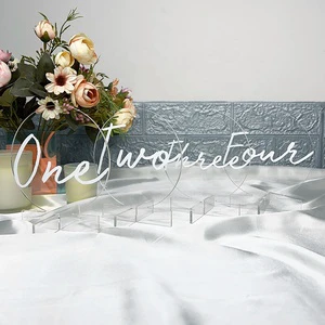 Promotional Round Clear Acrylic Table Numbers Wedding Centerpieces & Place Cards & Table Numbers for Wedding Reception