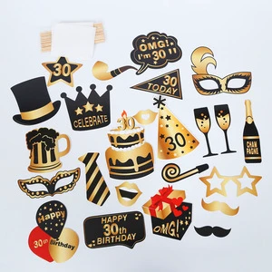 New 26PCS Photo Props Paper Beard Birthday Party Supplies Photo Props
