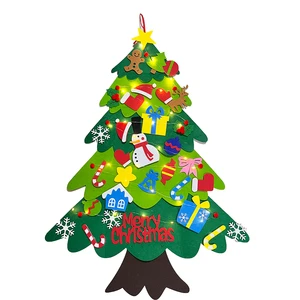 32PCS Detachable Ornaments Felt Christmas Tree Set with 3m Led String Light for Xmas Home Decoration