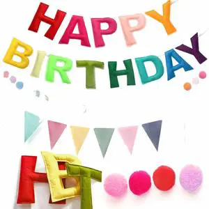 Happy Birthday Banner RPET Felt Banner for Party Birthday Party Celebration Banner