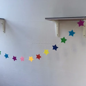 Color Star 3 Meter Felt Banner Flag Birthday Wedding Party Decoration Bunting Supply