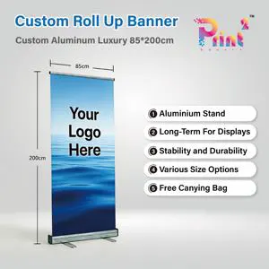 Custom Aluminum Luxury 85*200cm Roll up Banner Stands Pull up Banner