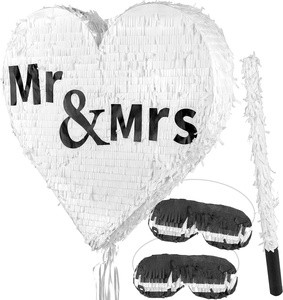 Wedding Engagement Party Game Fun Wedding Heart Pinata with Stick Masks