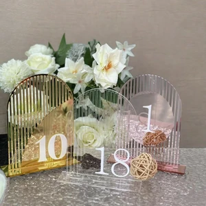 Wedding Table Number Card Place Cards Acrylic Digital Sign for Wedding Banquets Birthday Tables Seat Card