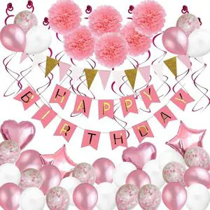 Party Decoration Pink Birthday Party Supplies Balloon Decoration Set