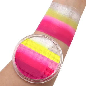 GP Professional Natural Plant-Based 30g Double-Color Face Body Paint Rainbow Split Paint Safe for Teens Adults Halloween Cosplay