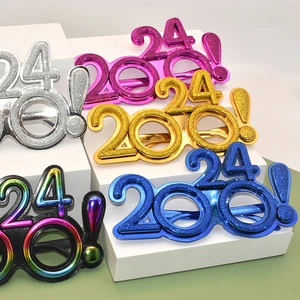 2024 New Year Party Decoration Digital Glasses New Year UV400 Sunglasses Crazy Party Funny Sunglasses