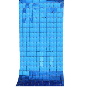 Square Metallic Flat Color Curtain for Birthday and Wedding Wall Decorations Party Supplies Backdrop Decorations