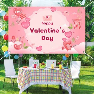 Wedding Celebration Banner Romantic Elements Couple's Names Durable Plastic UV Printed Strong Ritual Sense Graduation Christmas
