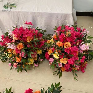 Bespoke Luxury Floral Artificial Flowers Runner Wedding Flower Row Arrangement Flower Ball for Wedding Table Decor Centerpieces