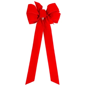 MSD Factory in Stock Red Velvet Christmas Ribbon Bow for Christmas Tree Decoration and Home Decoration