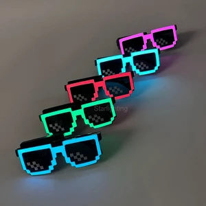OEM Wholesales Products Customized Sunglasses Glowing Funny LED Glasses with Film Screen for Party Rave Festival