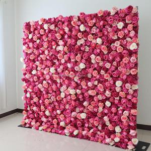 3d Flower Wall Backdrop Oem Luxurious Beautiful Artificial Flowers Wall Panels Backdrop 8ft X 8ft Decoration for Wedding Home