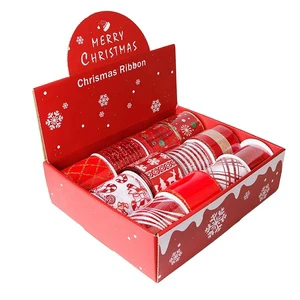 12pcs Christmas Ribbon Set Wired Edge Ribbons Outdoor Decorative Ribbons