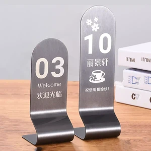 Professional Grade Heavy Duty Stainless Steel Table Number Desk Sign Bistro Club Seating Label Identification Plate