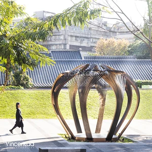 Vincentaa Custom Hollow Metal Sculpture Custom Pumpkin Shape for Outdoor Decor