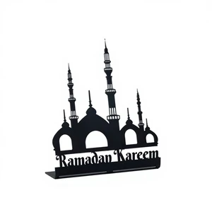 Premium Durable Metal Islamic Ramadan Tabletop Decor for Desk Styling | Waterproof Decorative Item with Spiritual Festive Appeal