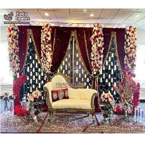 Elegant Rustic Wedding Stage Candle Wall Decoration Muslim Theme Metal Candle Wall Decor Fancy Wedding Stage Candle Wall Setup