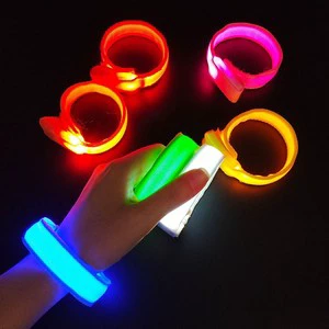 YOUCAN Custom Durable Sound-Activated LED Glowing Light Luminous Romance Style Fabric Bracelets Promotional Wristbands Parties