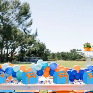 12 Pcs Orange Blue Party Favors English Teacher DIY Paper Orange Gift Box with Eyeglasses Set Baby Shower Birthday Decorations