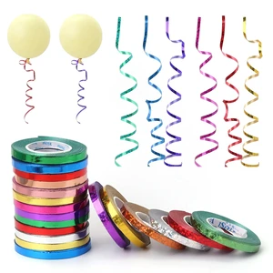 10Meter/Roll 5mm Balloon Ribbon Party Birthday Wedding Accessories Laser Balloon Chain Satin Ribbons Crafts DIY Party Decoration