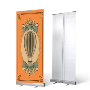 Factory Direct Promotional Wide Base Display Roll Up Retractable Aluminum Advertising Stand Banner