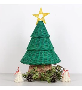 VGREENART Handmade Eco-Friendly Rattan Christmas Tree Stand High Quality