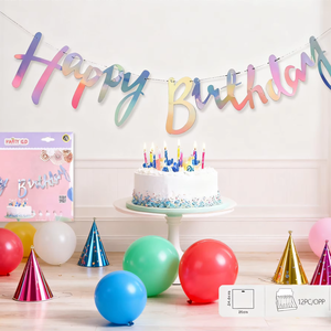 2.5m Happy Birthday Banner for Men Women Boys Girls Welcome Happy Birthday Background Sign Party Decorations Indoor Outdoor