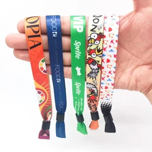 Small MOQ Best Selling Items Cheap Eco-friendly Folk Art Heat Transfer Printed Polyester Woven Wristband for Events Party