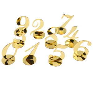 2mm Gold and Silver Acrylic UV Printed Eco-friendly Wedding Digital Table Numbers Place Cards for Restaurant Parties