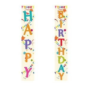 Festive Joyful Portable Waterproof Eco-Friendly Textile Banner Full Color Custom Design Party Decoration for Birthday Party