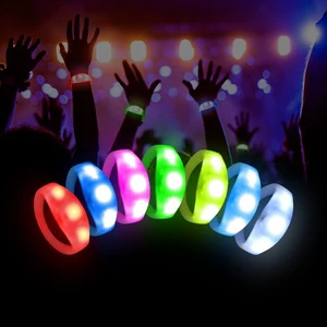 Wholesale Party Products Concert Led Bracelets Rave Accessories Events Multi Color Changing Sound Activated LED Bracelet
