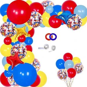 95pcs Circus Theme Birthday Party Decoration Balloon Garland Arch Kits for Kids Birthday Backdrop Decor Balloons Photo Prop