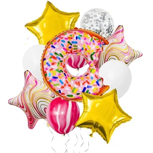 Customizable Happy Birthday Party Decorations Sweet Doughnut Latex Balloon Sets for Parties