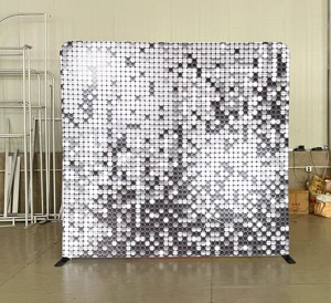 Single And Double Sided 8X8 Feet Tension Fabric Backdrop Banner For Birthday Wedding Party Events Promotion Advertising