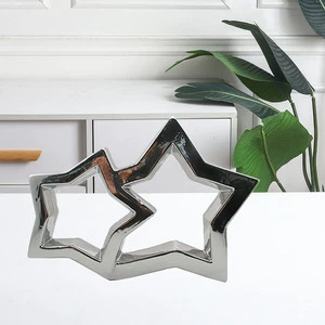 Customizable Size Ceramic Christmas Hollowed-Out Star Elegant Party Wall Decoration for Home Garden or Salon
